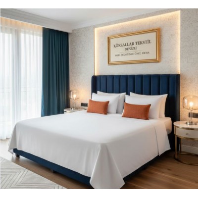 Otel çarşafı Çift kişilik pamuk polyester 220x280cm 59 tel akfil kumaş